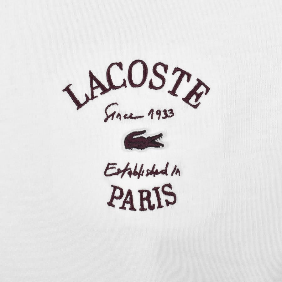 Image number 3 for Lacoste Classic Fit Paris T Shirt White
