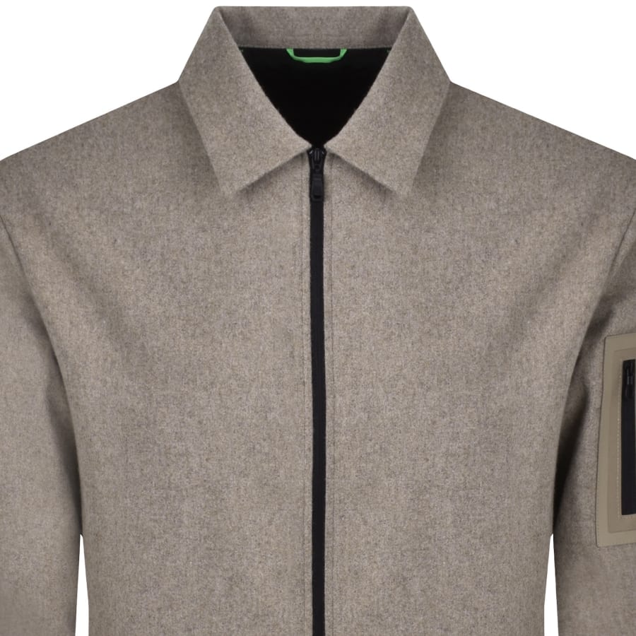 Image number 2 for BOSS Transit Wool Overshirt Brown