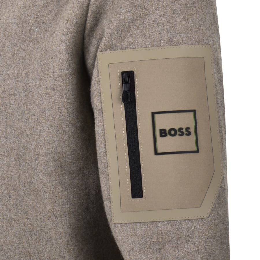 Image number 3 for BOSS Transit Wool Overshirt Brown