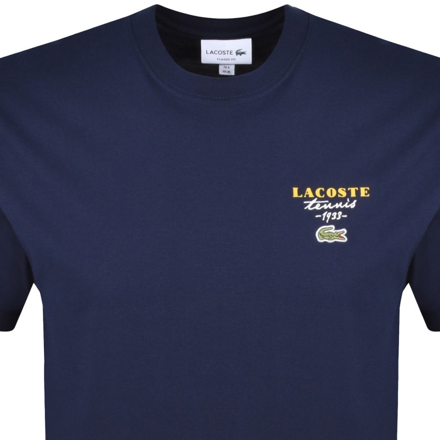 Image number 3 for Lacoste Classic Fit Tennis T Shirt Navy