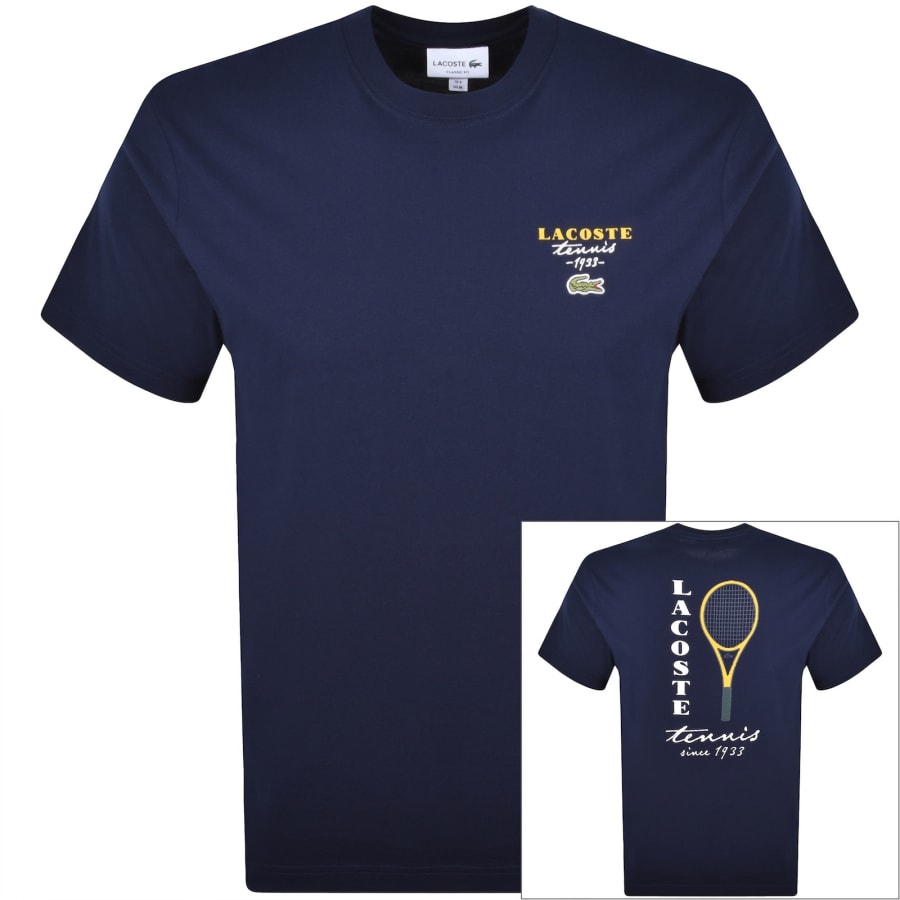 Image number 1 for Lacoste Classic Fit Tennis T Shirt Navy