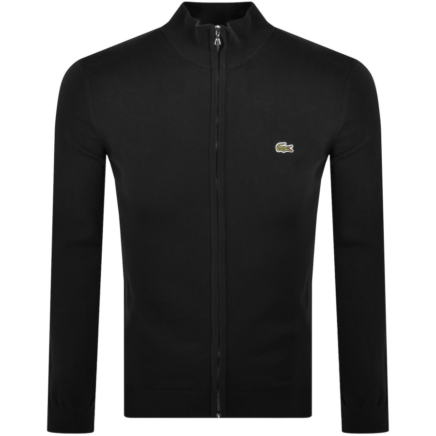 Image number 1 for Lacoste Full Zip Knit Jumper Black