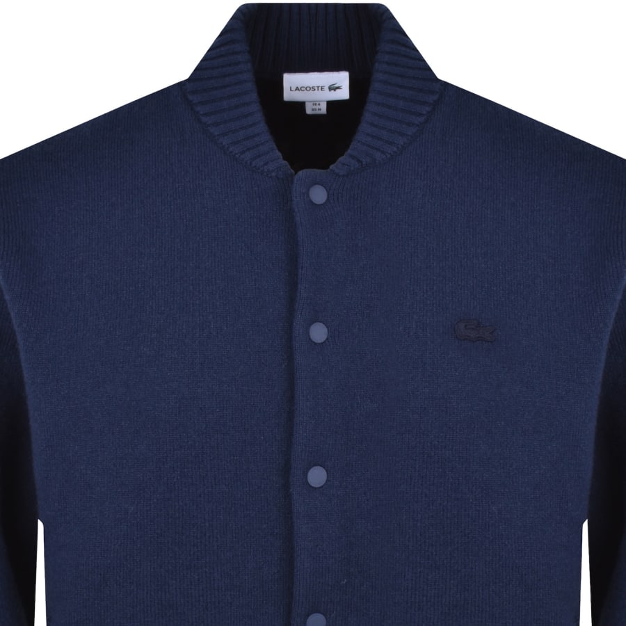 Image number 2 for Lacoste Merino Wool Bomber Jacket Navy