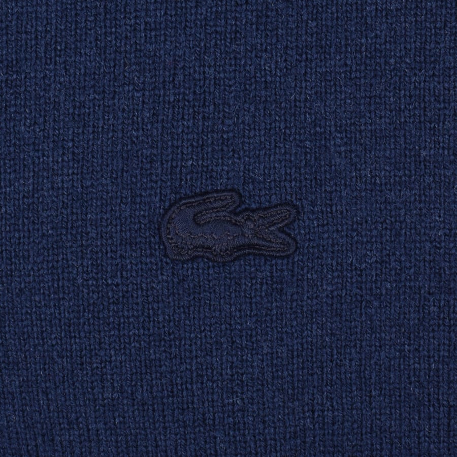 Image number 3 for Lacoste Merino Wool Bomber Jacket Navy
