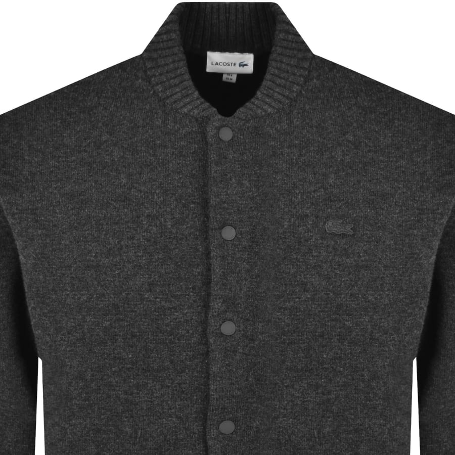 Image number 2 for Lacoste Merino Wool Bomber Jacket Grey
