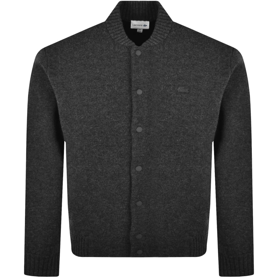 Image number 1 for Lacoste Merino Wool Bomber Jacket Grey