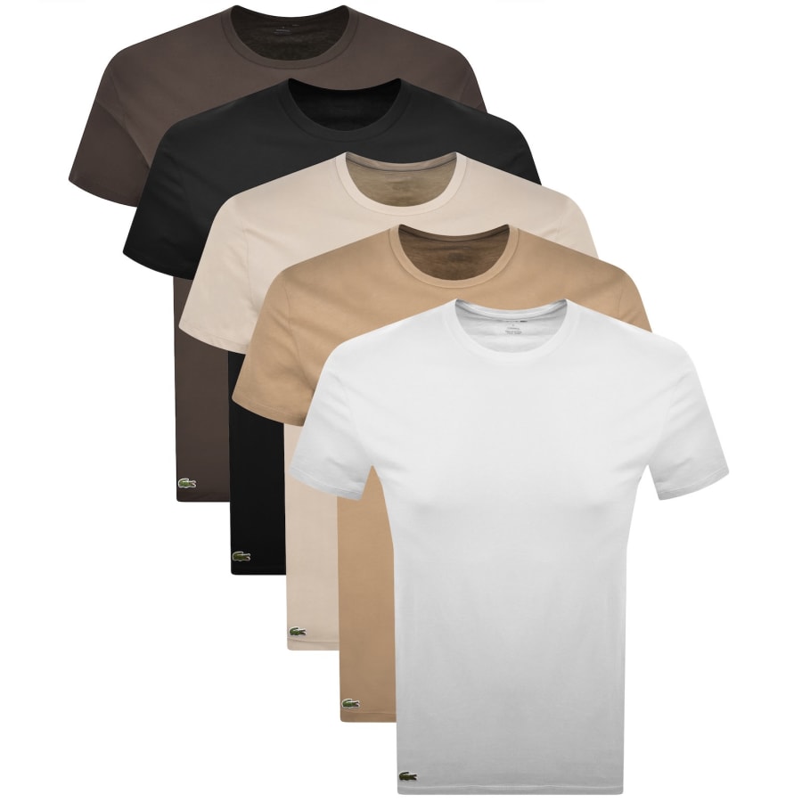Image number 1 for Lacoste Slim Fit 5 Pack T Shirts Multi