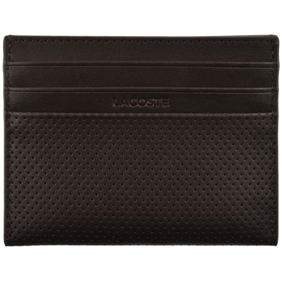 Image number 4 for Lacoste Leather Belt And Cardholder Set Brown