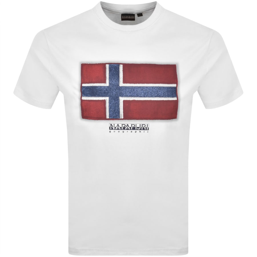Image number 1 for Napapijri S-Flag Tiki T Shirt White