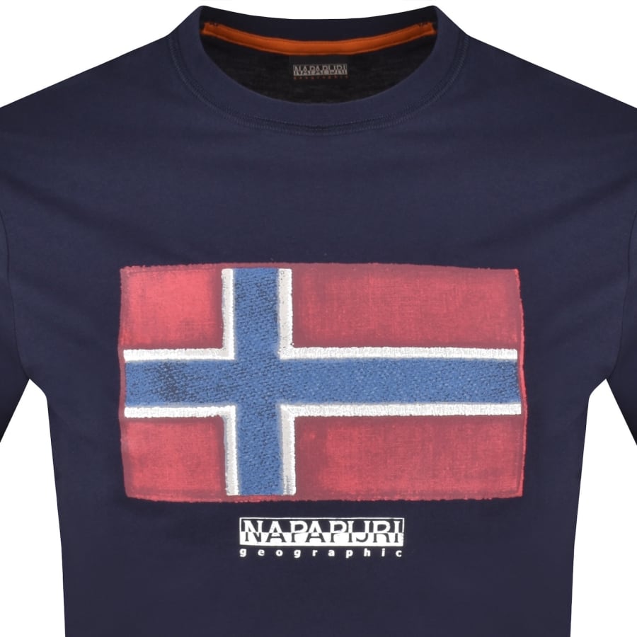 Image number 2 for Napapijri S-Flag Tiki T Shirt Navy