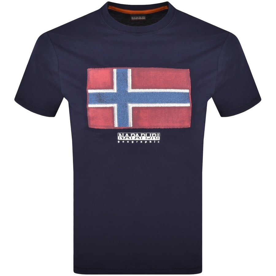 Image number 1 for Napapijri S-Flag Tiki T Shirt Navy