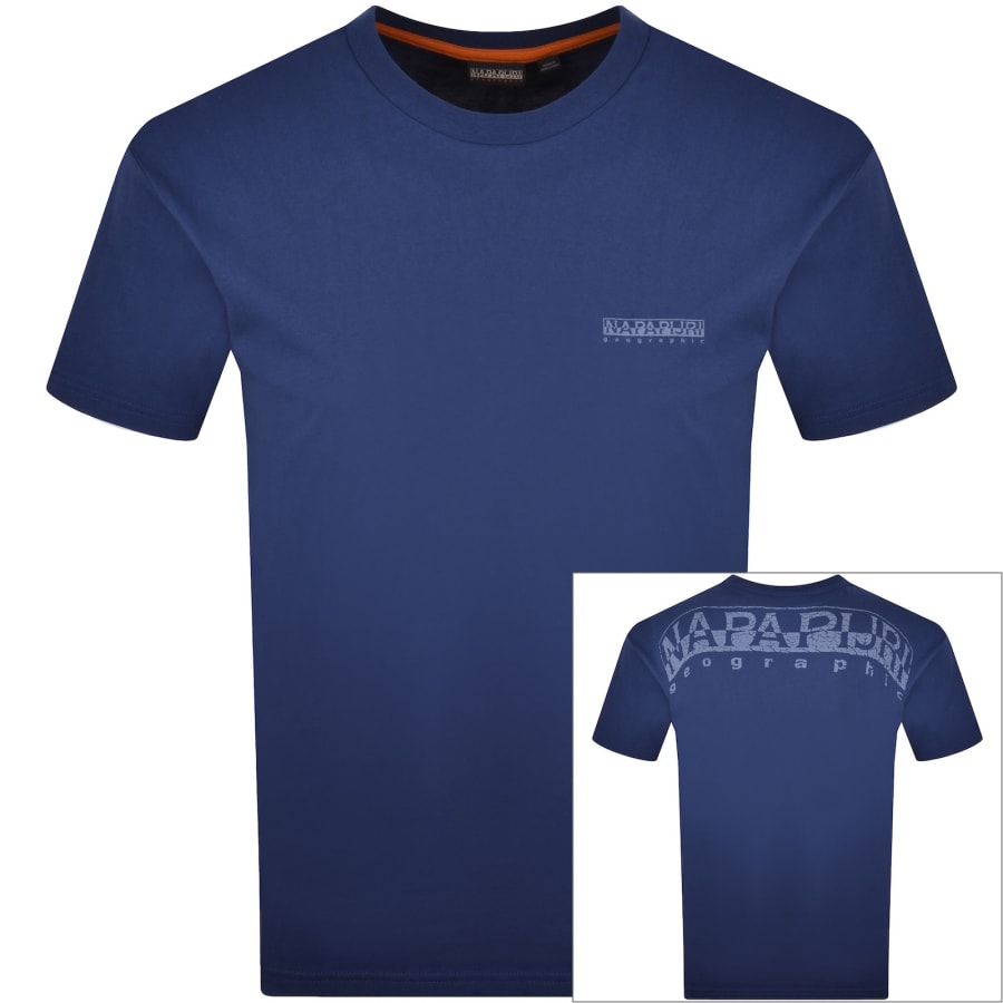 Image number 1 for Napapijri Yourte Logo T Shirt Blue