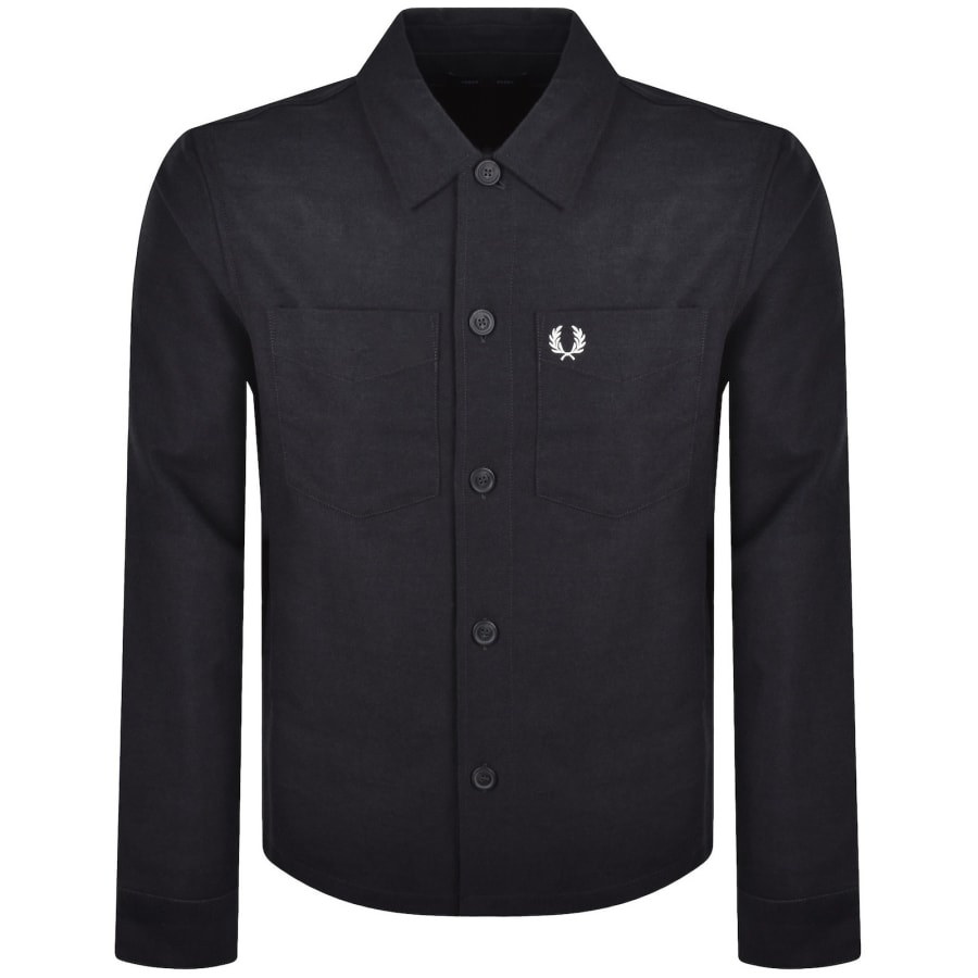 Image number 1 for Fred Perry Brushed Twill Overshirt Grey