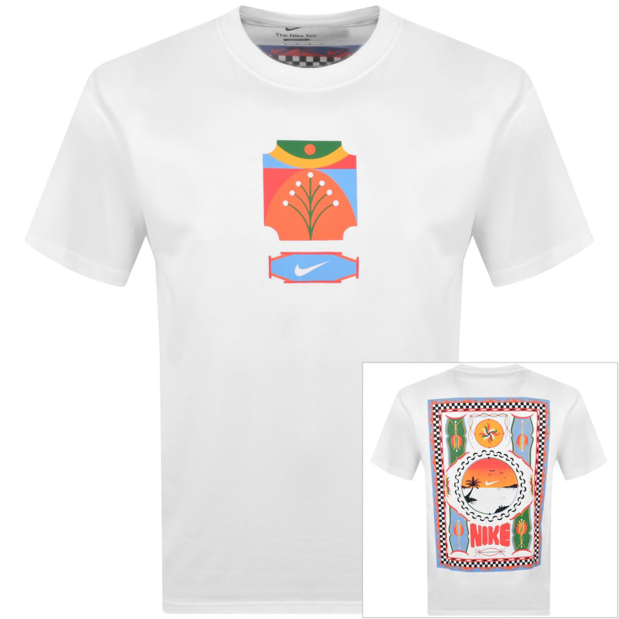 Image number 1 for Nike Crew Neck Palm Tree T Shirt White