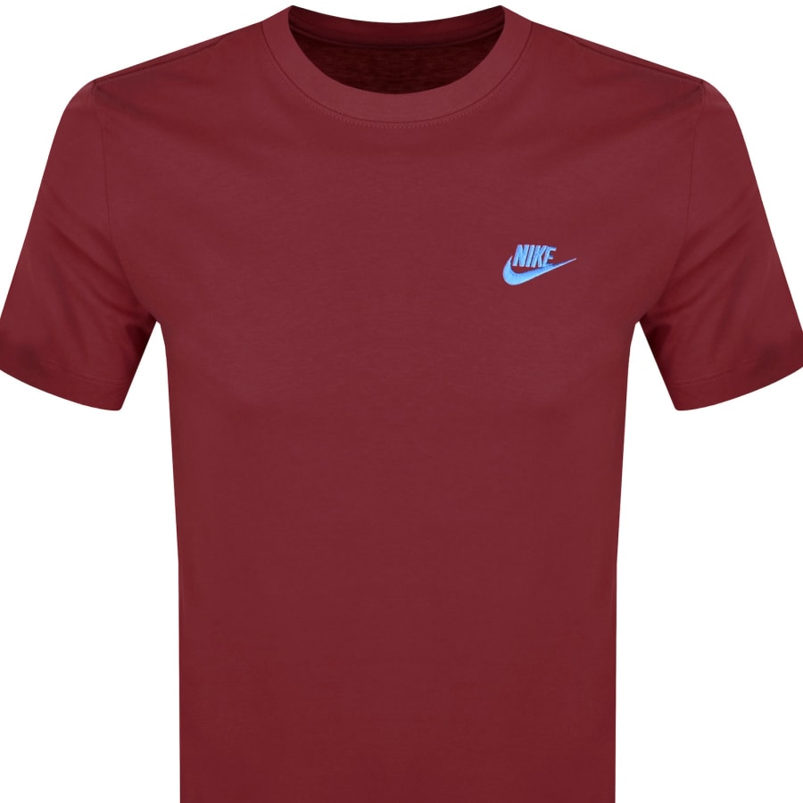 Image number 2 for Nike Crew Neck Club T Shirt Red