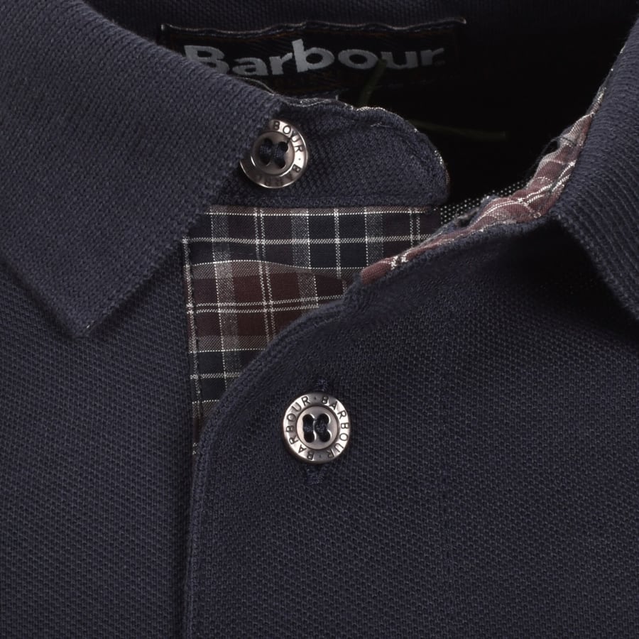 Image number 3 for Barbour Blaine Long Sleeve Polo T Shirt Navy