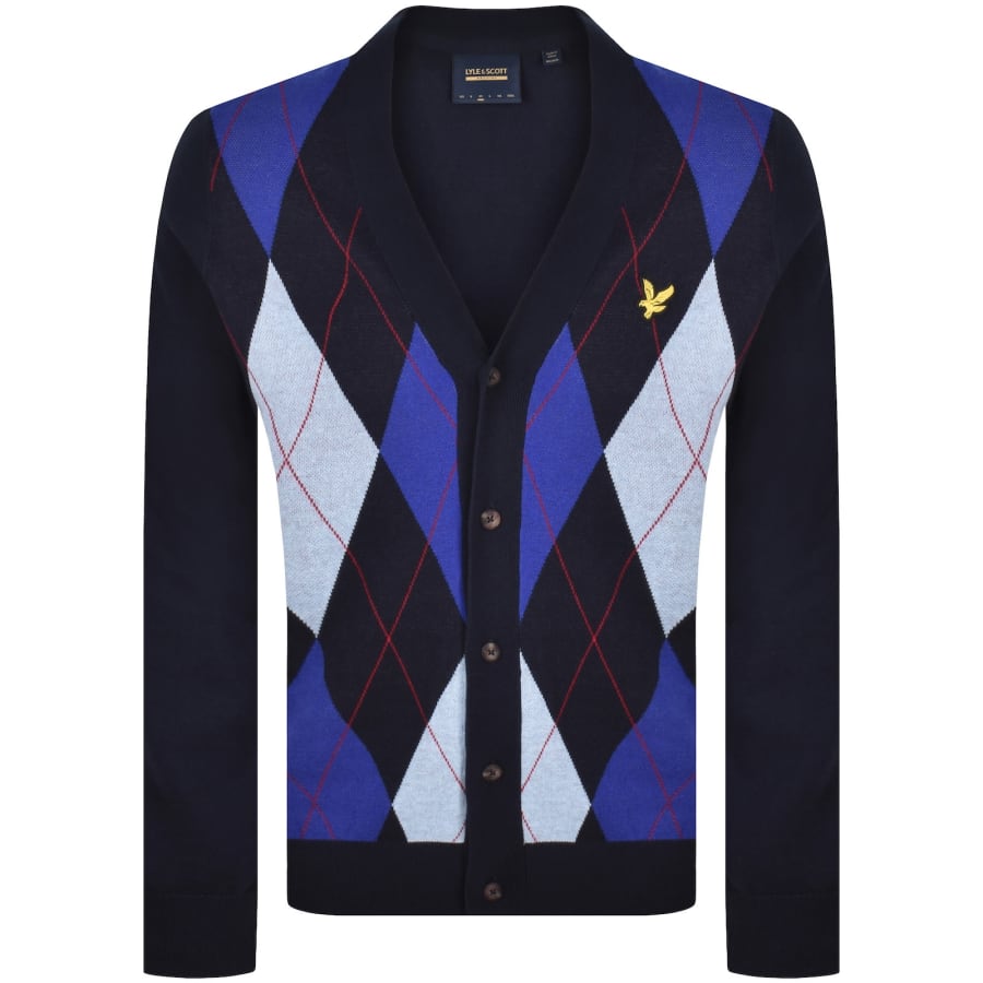 Image number 1 for Lyle And Scott Archive Knit Cardigan Navy