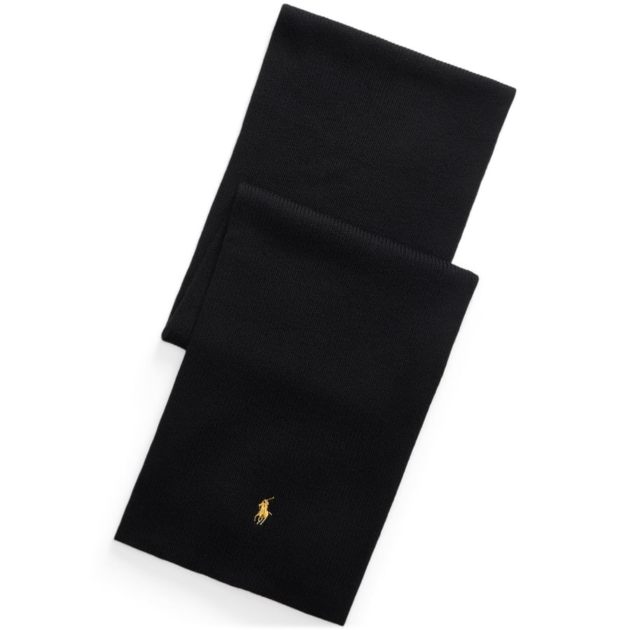 Image number 2 for Ralph Lauren Wool Scarf Polo Black