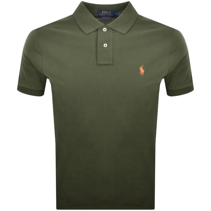 Image number 1 for Ralph Lauren Custom Slim Fit Polo T Shirt Green