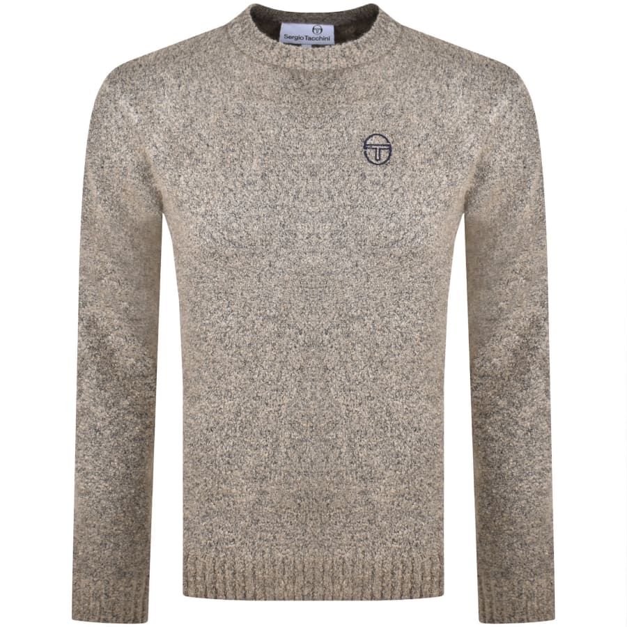 Image number 1 for Sergio Tacchini Crew Neck Knit Jumper Beige