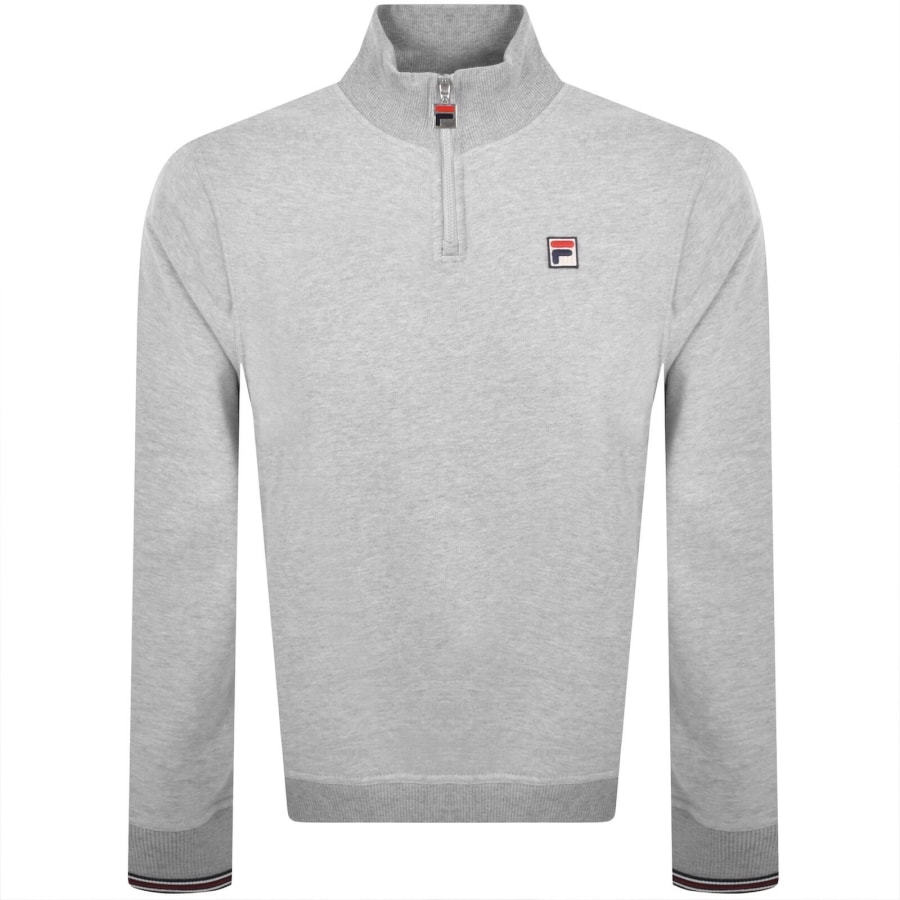 Image number 1 for Fila Vintage Quarter Zip Ramy Sweatshirt Grey