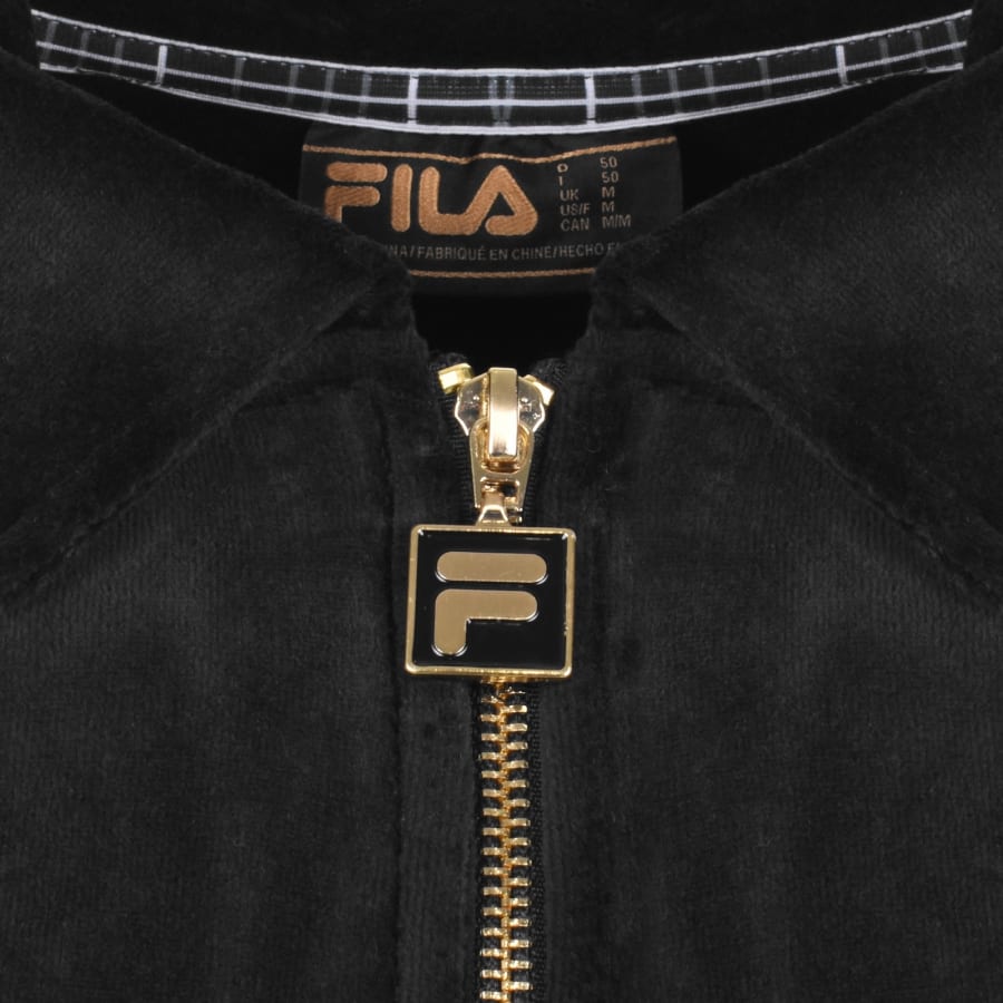 Image number 4 for Fila Velour Colour Block Jacket Black