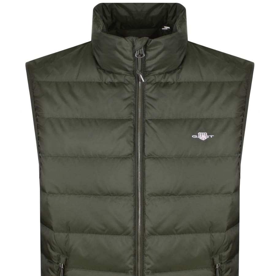 Image number 2 for Gant Light Down Gilet Dark Moss Green