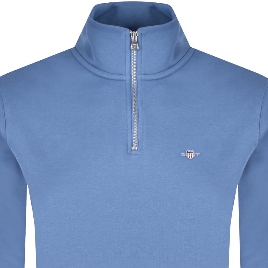 Image number 2 for Gant Shield Reg Shield Half Zip Sweatshirt Blue
