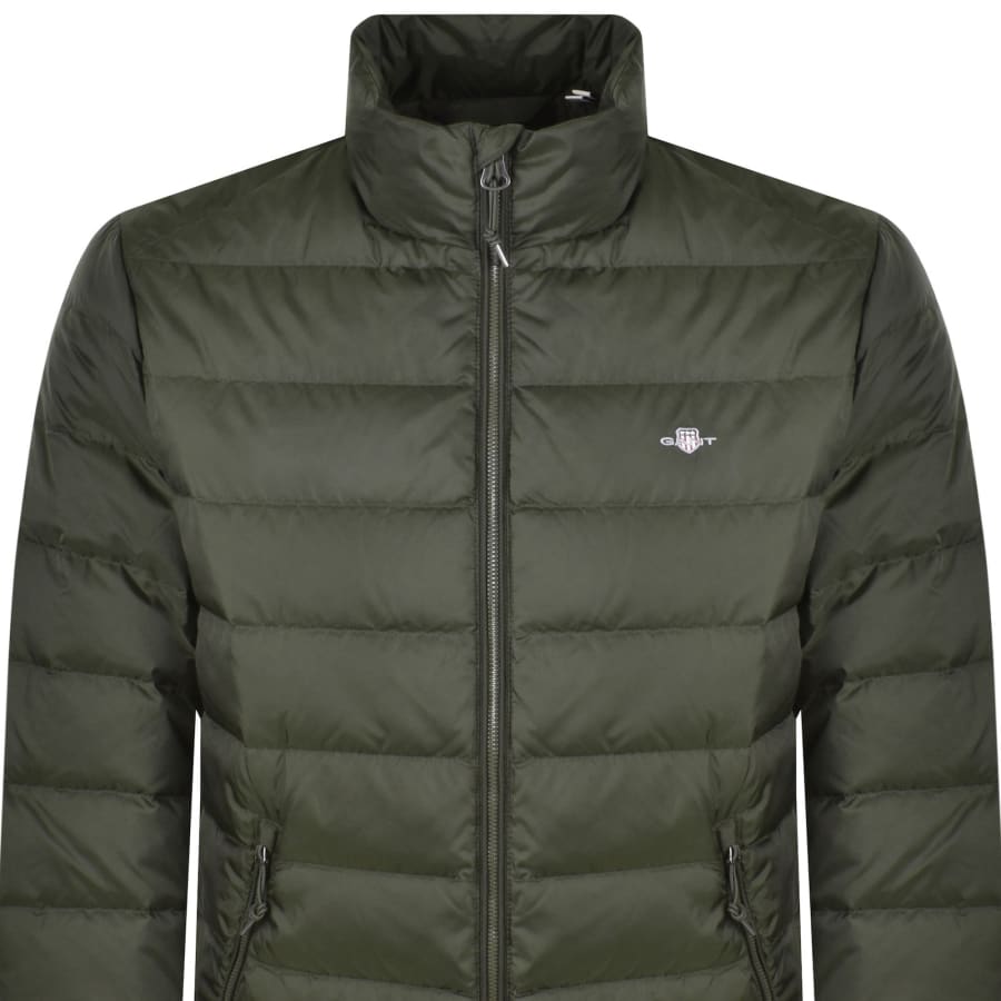 Image number 2 for Gant Light Down Jacket Dark Moss Green
