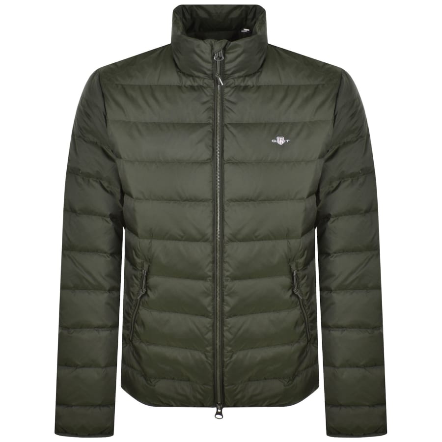 Image number 1 for Gant Light Down Jacket Dark Moss Green