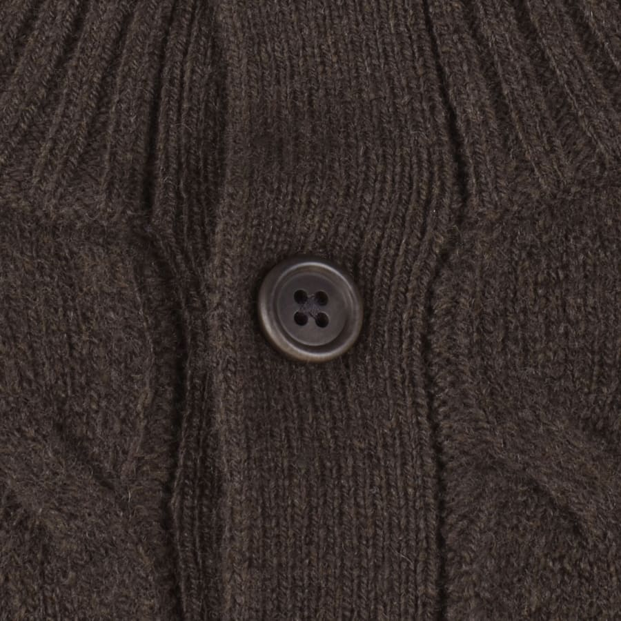 Image number 4 for Gant Lambswool Cable Knit Jumper Brown