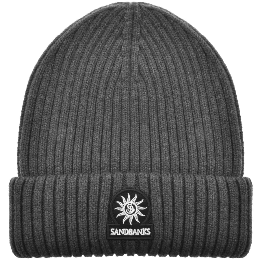 Image number 1 for Sandbanks Badge Logo Beanie Grey