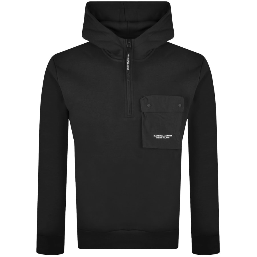 Image number 2 for Marshall Artist Centro Quarter Zip Hoodie Black