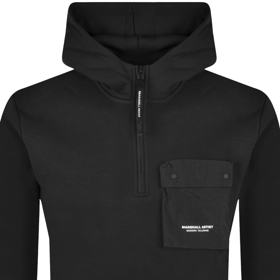 Image number 3 for Marshall Artist Centro Quarter Zip Hoodie Black