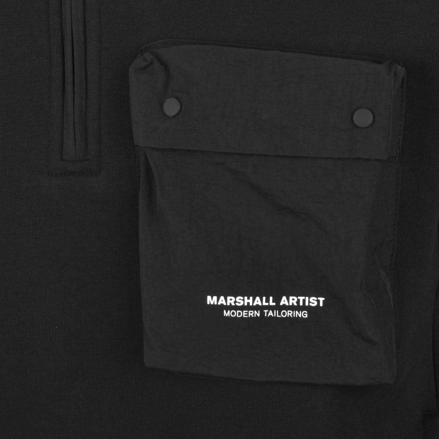 Image number 4 for Marshall Artist Centro Quarter Zip Hoodie Black