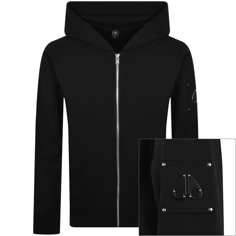 Image number 1 for Moose Knuckles Hartsfield Zip Up Hoodie Black
