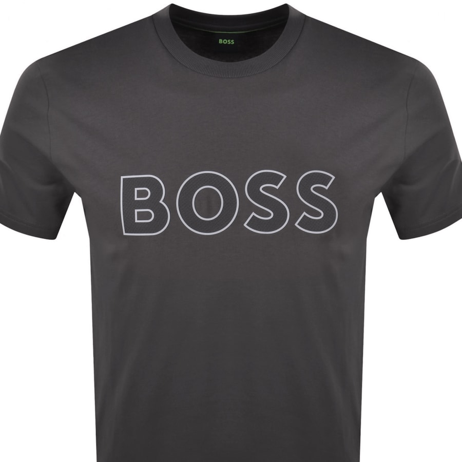 Image number 2 for BOSS TS Retro Logo T Shirt Grey