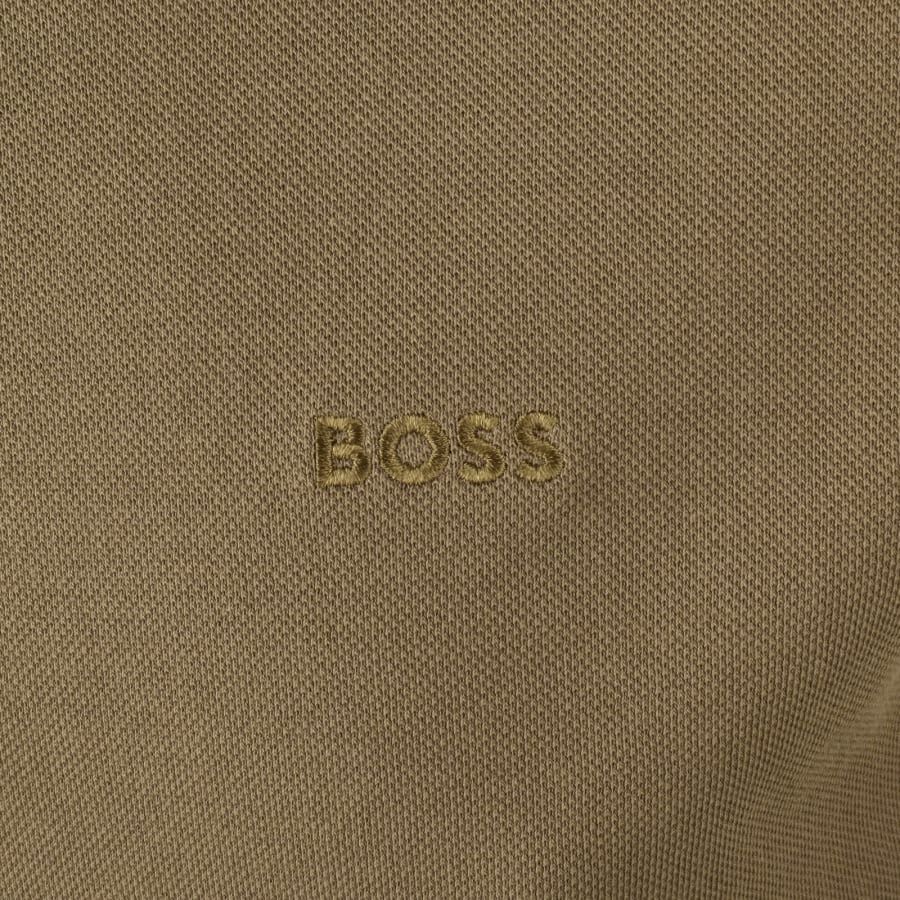 Image number 3 for BOSS Plisy Long Sleeve Polo T Shirt Brown