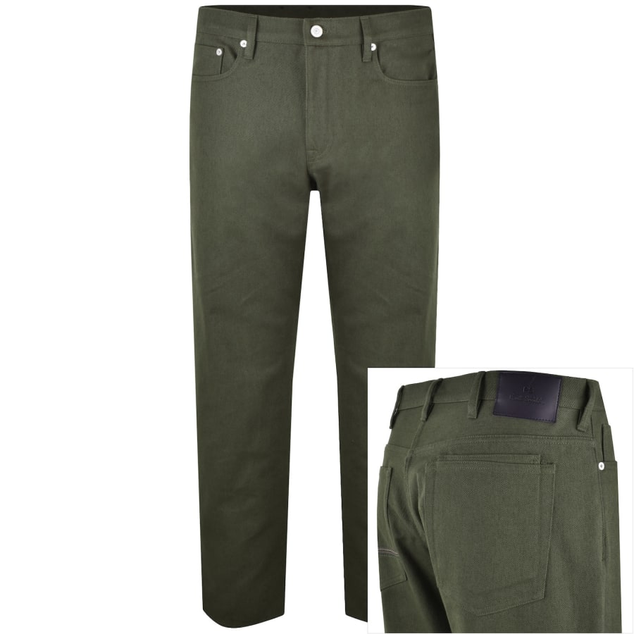 Image number 1 for Paul Smith Relaxed Tapered Jeans Green