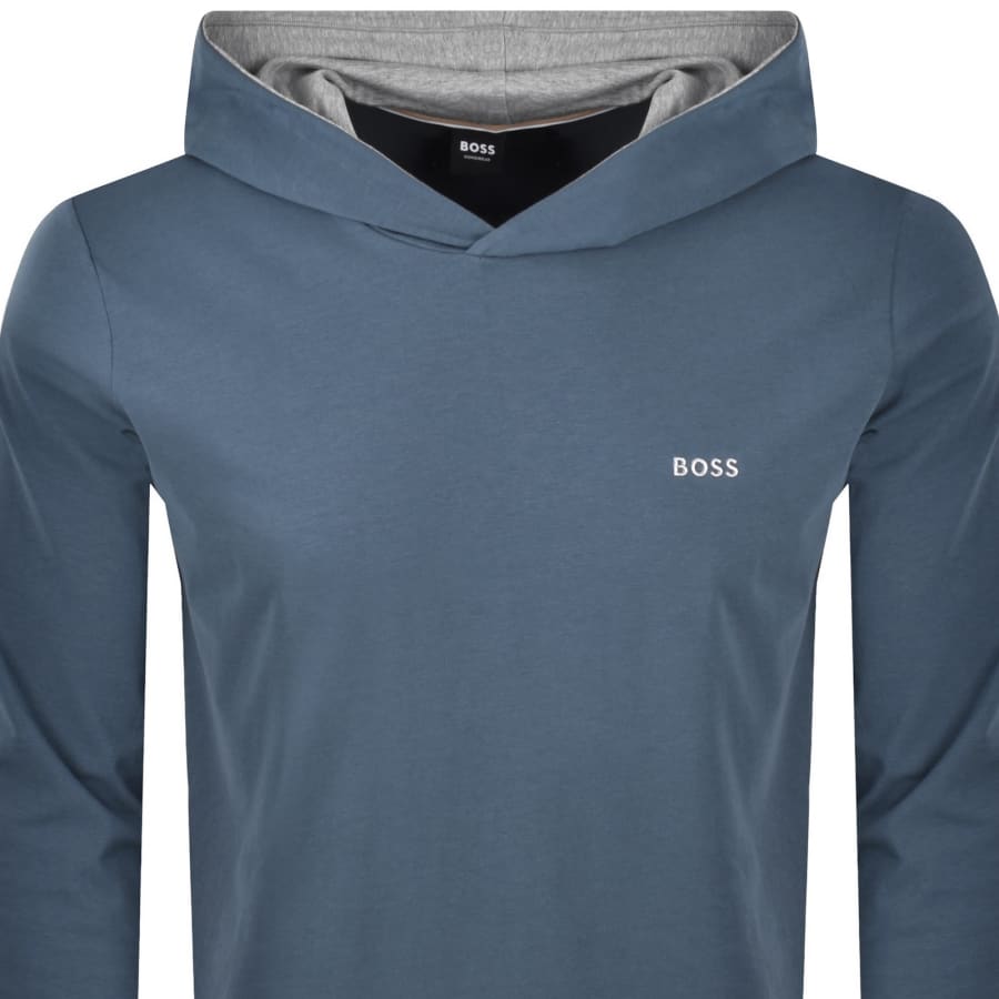 Image number 2 for BOSS Mix And Match Hooded T Shirt Blue