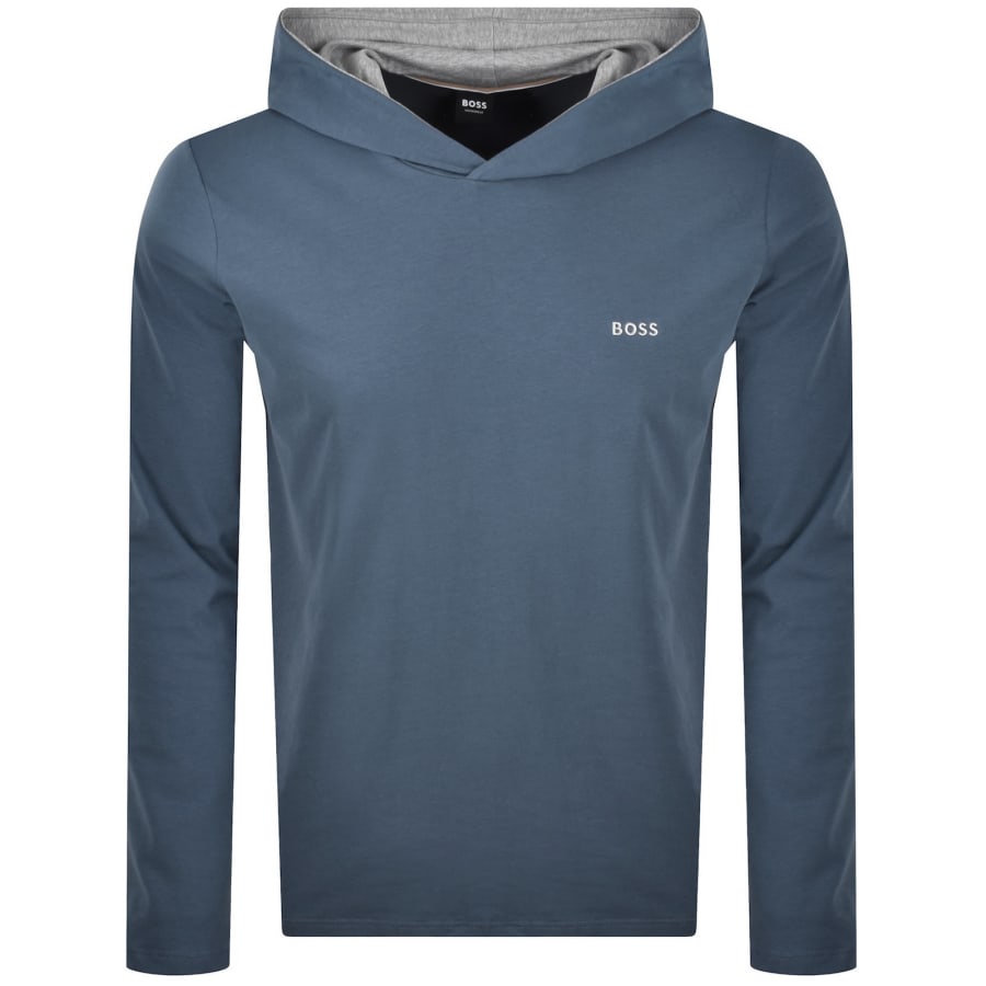 Image number 1 for BOSS Mix And Match Hooded T Shirt Blue