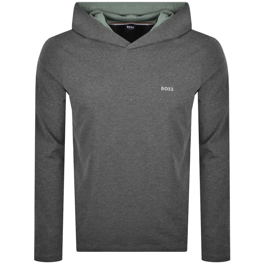 Image number 1 for BOSS Mix And Match Hooded T Shirt Grey