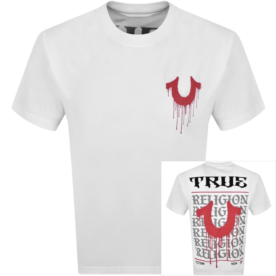 Image number 1 for True Religion Drippy Horseshoe T Shirt Optic White