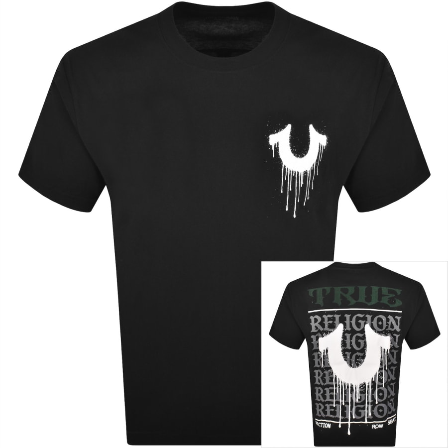 Image number 1 for True Religion Drippy Horseshoe T Shirt Black