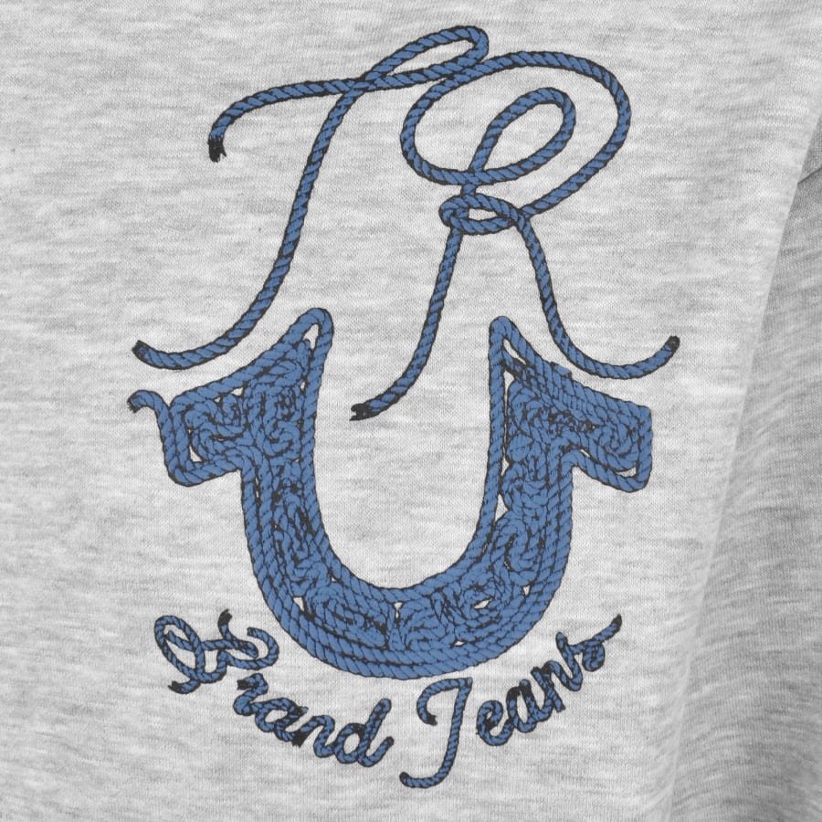 Image number 4 for True Religion Rope Logo Zip Hoodie Grey
