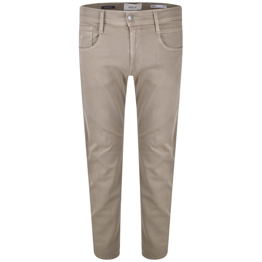 Image number 2 for Replay Anbass Hyperflex Stretch Jeans Brown