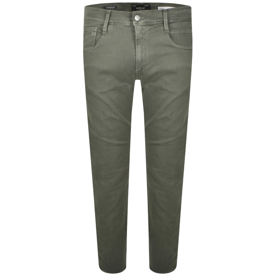Image number 2 for Replay Anbass Hyperflex Stretch Jeans Green
