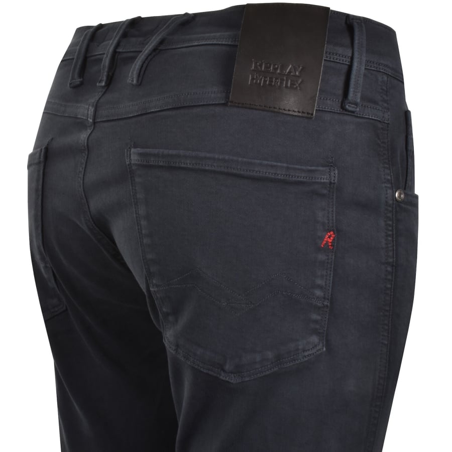 Image number 4 for Replay Anbass Hyperflex Jeans Navy