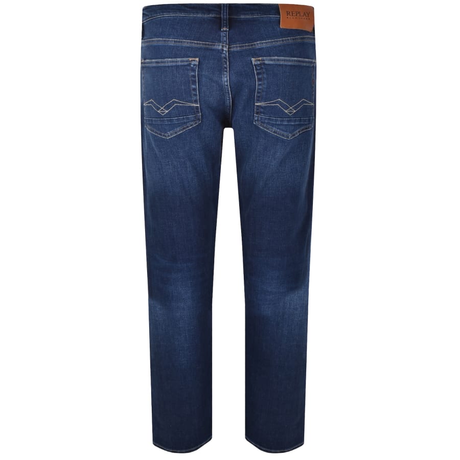 Image number 3 for Replay Aideen Straight Fit Jeans Dark Blue