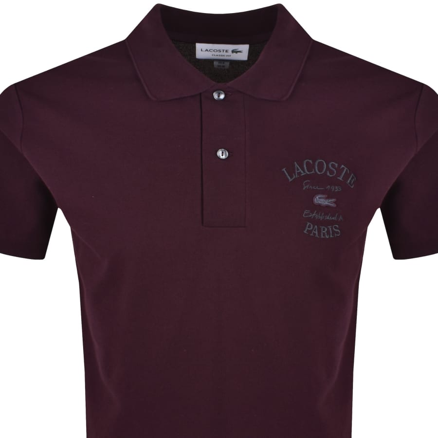 Image number 2 for Lacoste Short Sleeved Polo T Shirt Purple